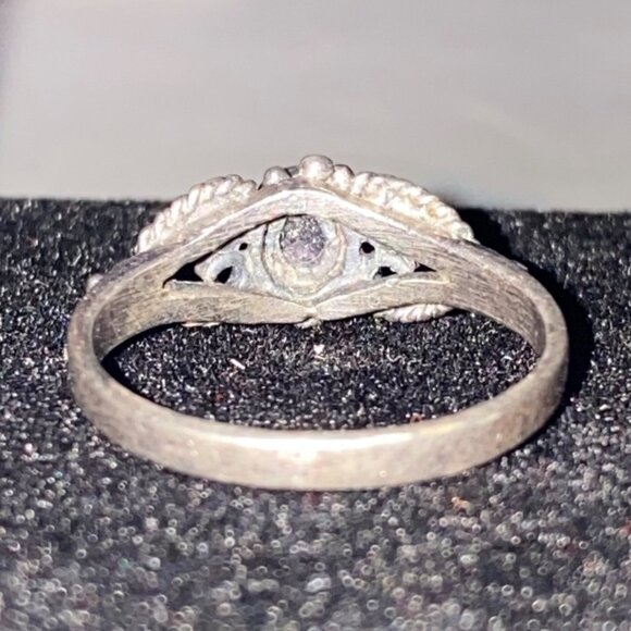 Ring Amethyst Faceted Size 5.5 Vintage Jewelry Sterling Silver Stamped 925 - Picture 7 of 12